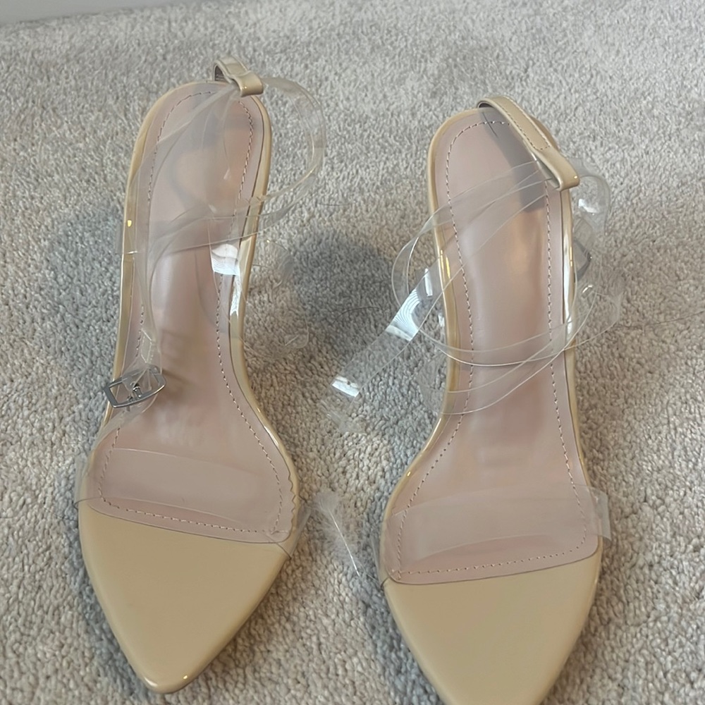 Clear wrap around heels - size 8.5